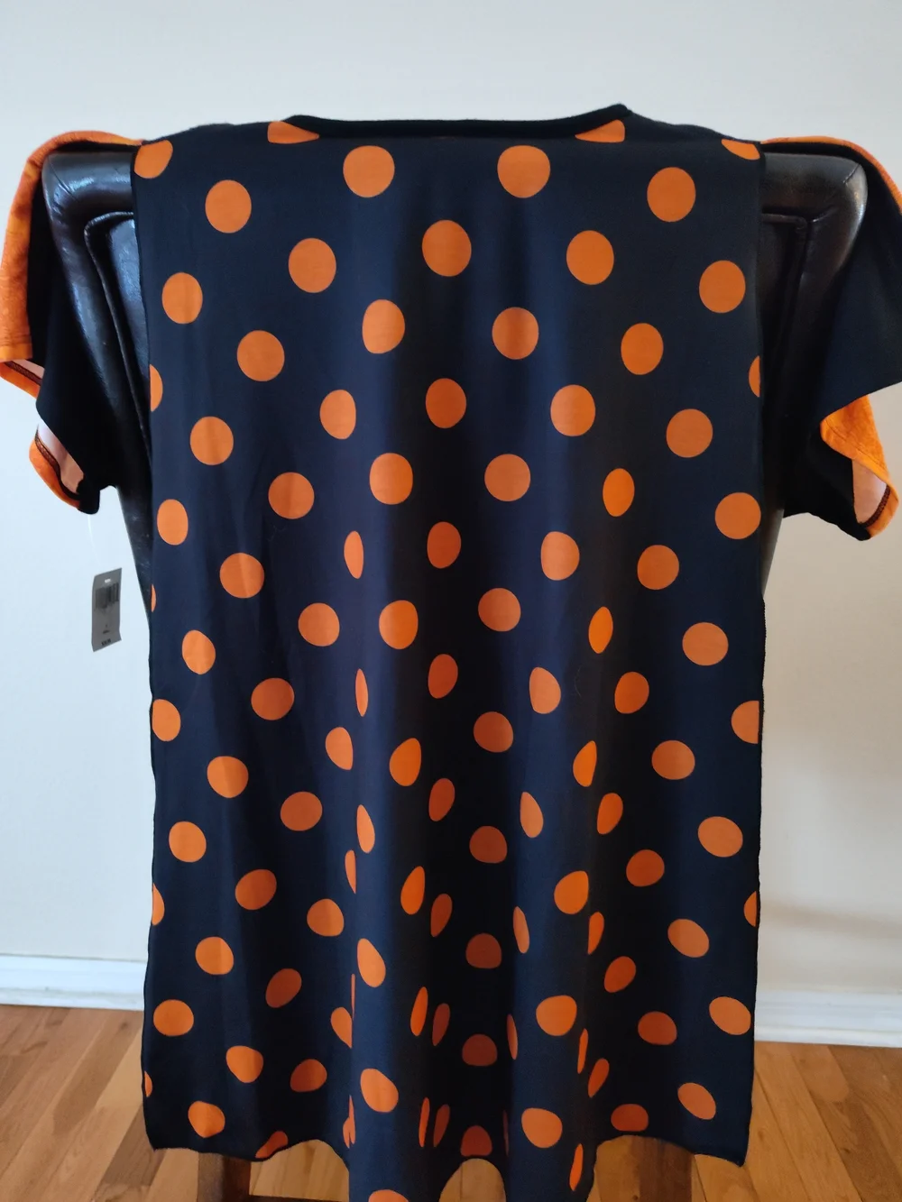 Disney Halloween Orange and Black Short Sleeve Tee with Mickey Pattern - Picture 2 of 5